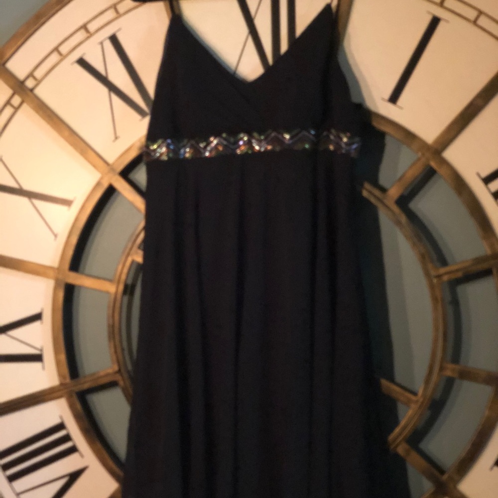 Eva Blue beaded chiffon dress